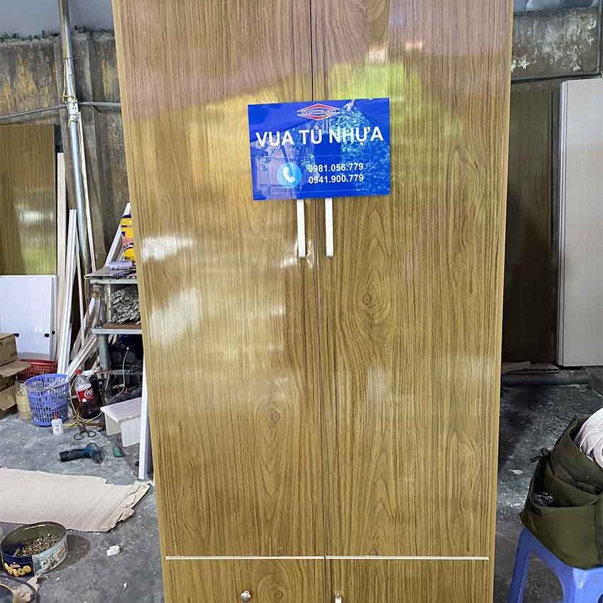 tủ nhựa quần áo 2 cánh VTL02_01 màu gỗ