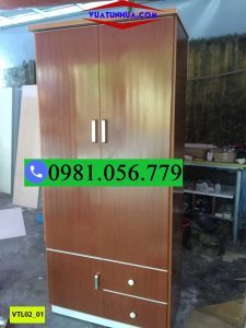 tủ nhựa quần áo 2 cánh bên trong VTL02_01