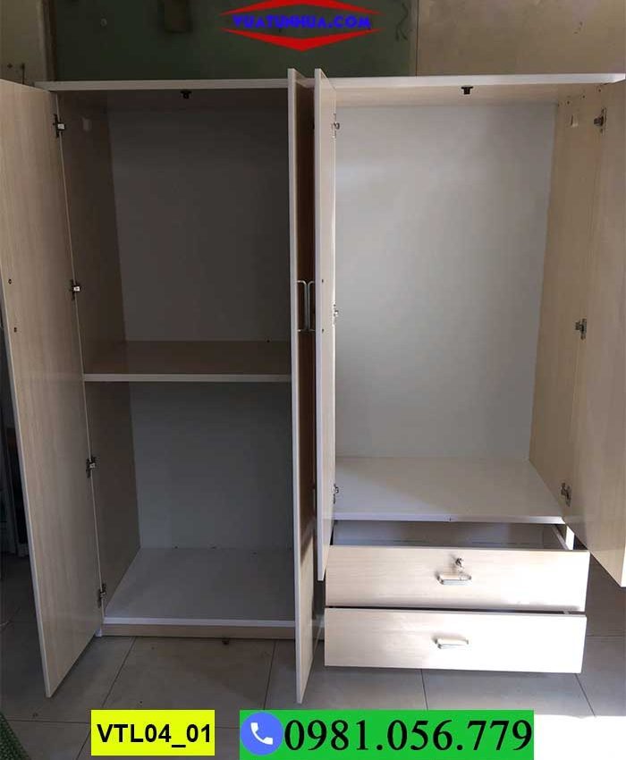 tủ nhựa Đài Loan 4 cánh, 2 buồng VTL04_01