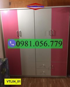 Tủ nhựa Đài Loan 4 cánh, 2 buồng VTL04_01