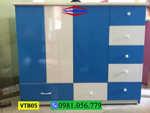Tủ nhựa Đài Loan 3 cánh 2 buồng cho bé trai VTB05
