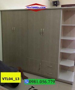 Tủ nhựa 4 cánh 2 buồng 2 ngăn kéo VTL04_13