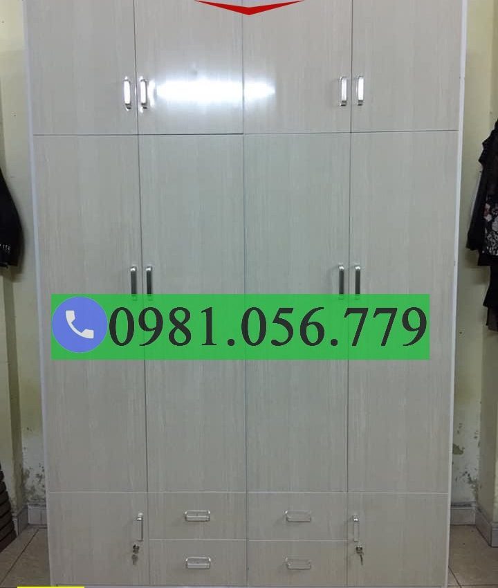 Tủ nhựa đựng quần áo 4 cánh kịch trần VTL04_16