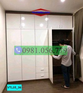Tủ nhựa đựng quần áo 5 cánh nhiều ngăn kéo VTL05_06