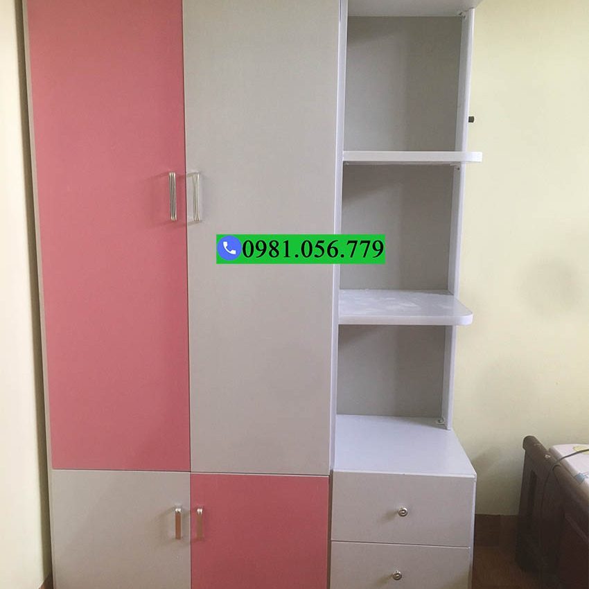 Tủ nhựa đựng quần áo 2 cánh 1 kệ VTL02_08
