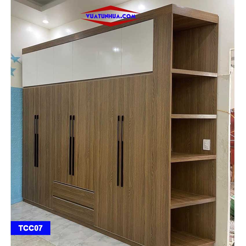 Tủ nhựa Ecoplast cao cấp 6 cánh 1 kệ kịch trần TCC07 chất Tủ nhựa Ecoplast cao cấp 6 cánh 1 kệ kịch trần TCC07