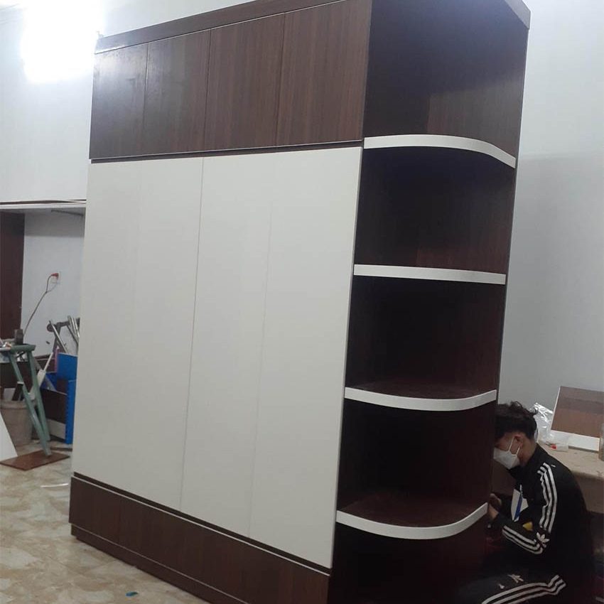tủ nhựa quần áo cao cấp 4 cánh 1 kệ TCC01