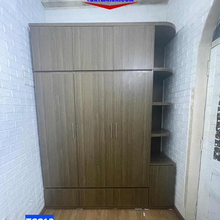 Tủ nhựa cao cấp Ecoplast 3 cánh 1 kệ kịch trần TCC12